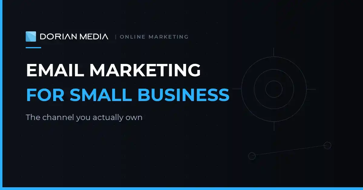 Email marketing for small business, Dorian Media Group featured graphic